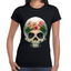 Playera Cráneo Con Flores Día De Muertos Algodón Premium #762