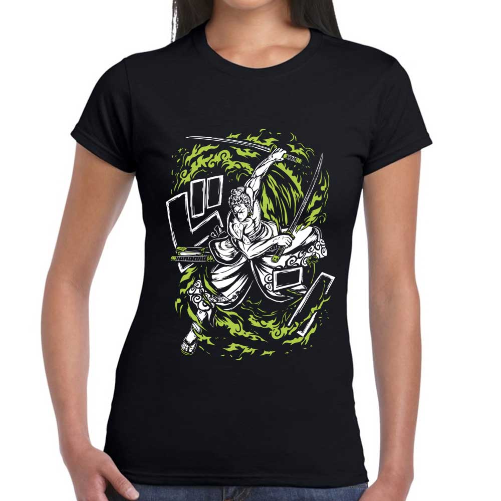Playera Roronoa Zoro One Piece Espadas Algodón Premium #72