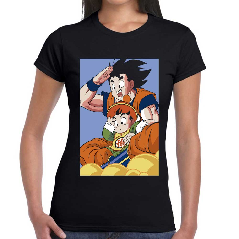 Playera Dragon Ball Goku con Gohan en Nube Algodón Premium #120