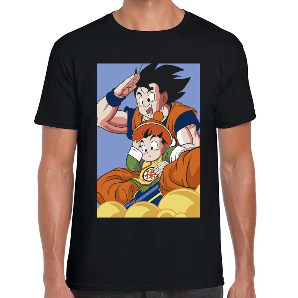 Playera Dragon Ball Goku con Gohan en Nube Algodón Premium #120