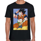 Playera Dragon Ball Goku con Gohan en Nube Algodón Premium #120