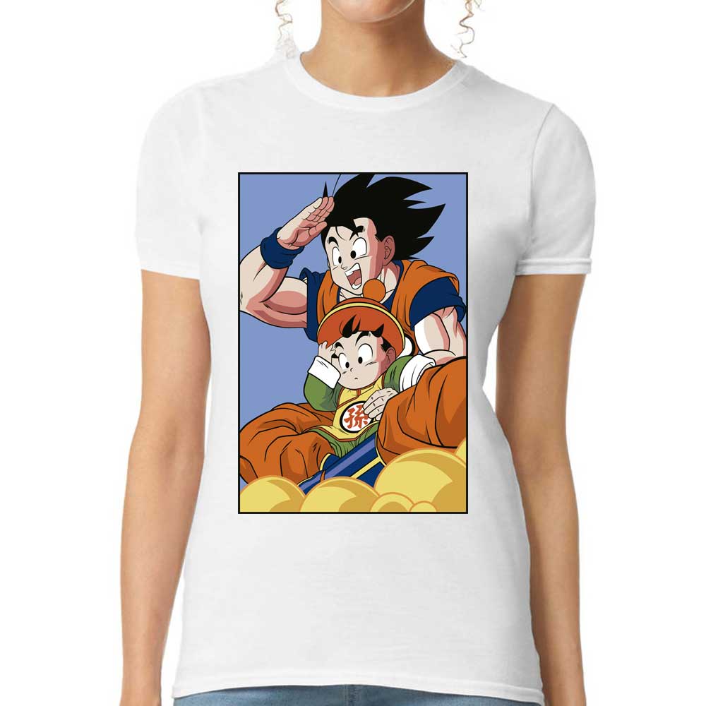 Playera Dragon Ball Goku con Gohan en Nube Algodón Premium #120