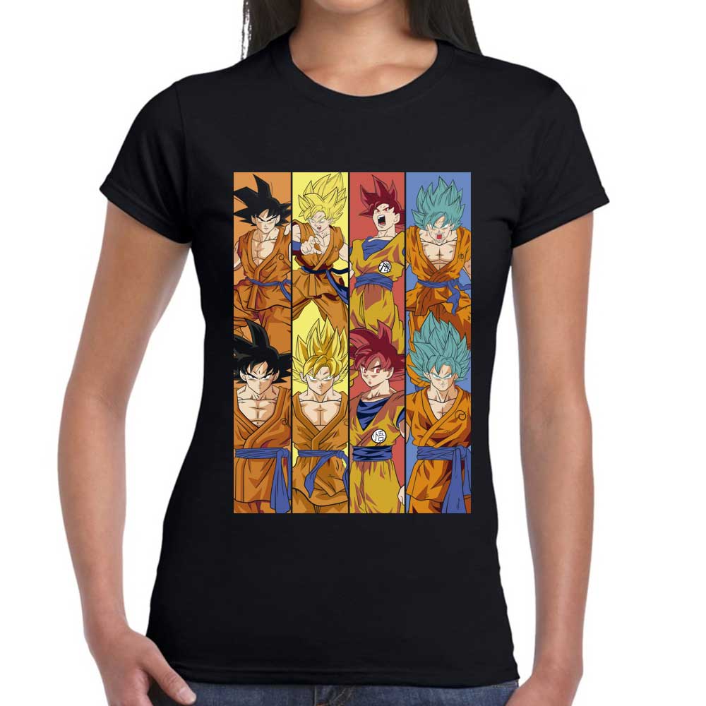 Playera Goku Diferentes Fases Dragon Ball Algodón Premium #123