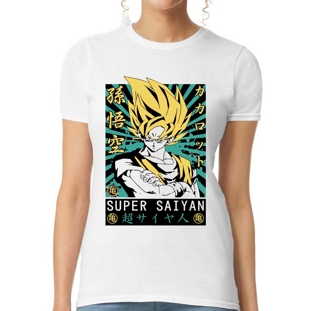 Playera Goku Super Saiyan Dragon Ball Algodón Premium #155