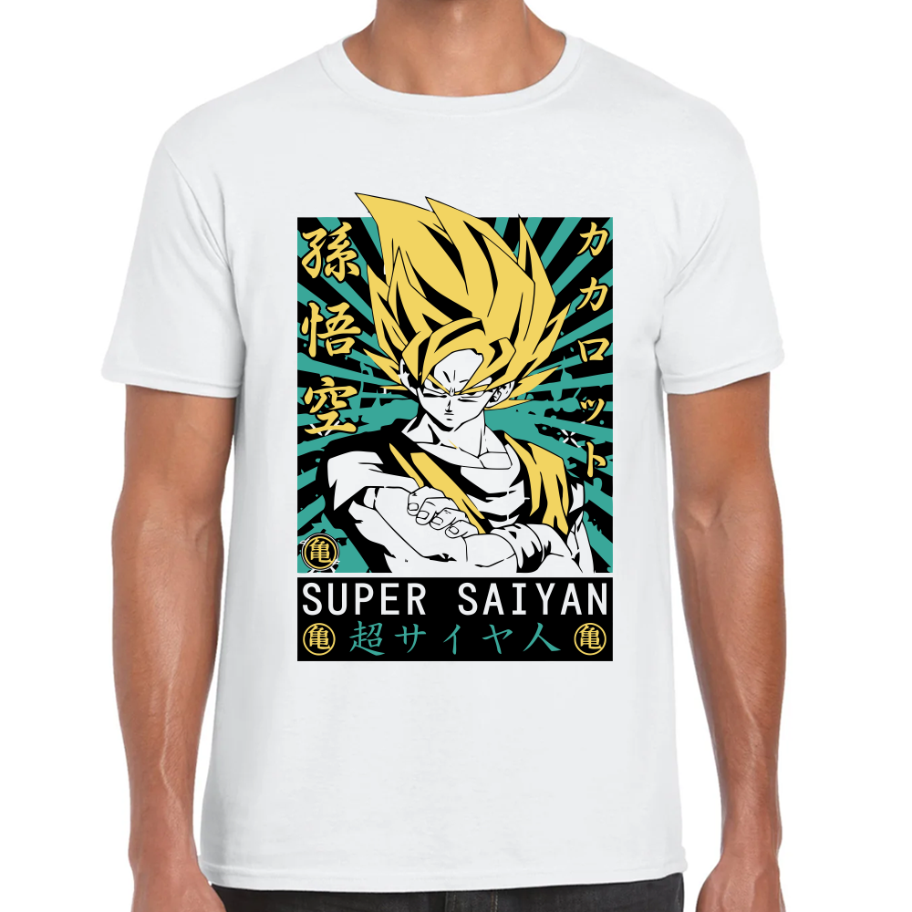 Playera Goku Super Saiyan Dragon Ball Algodón Premium #155