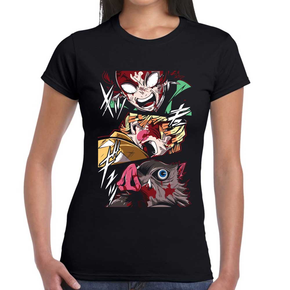 Playera Tanjiro Kamado Demon Slayer Negro Algodón Premium #160 Imagen secundaria del producto