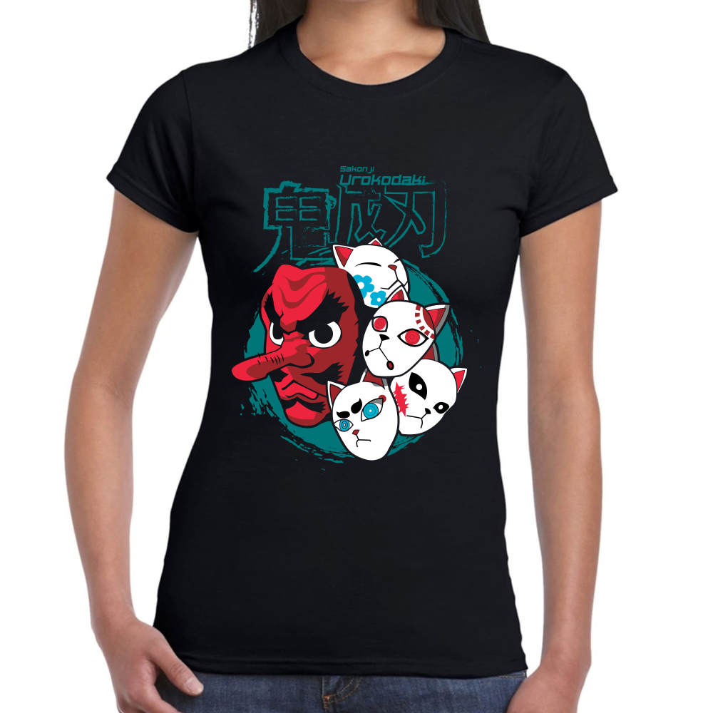 Playera Máscaras Demon Slayer Algodón Premium #181