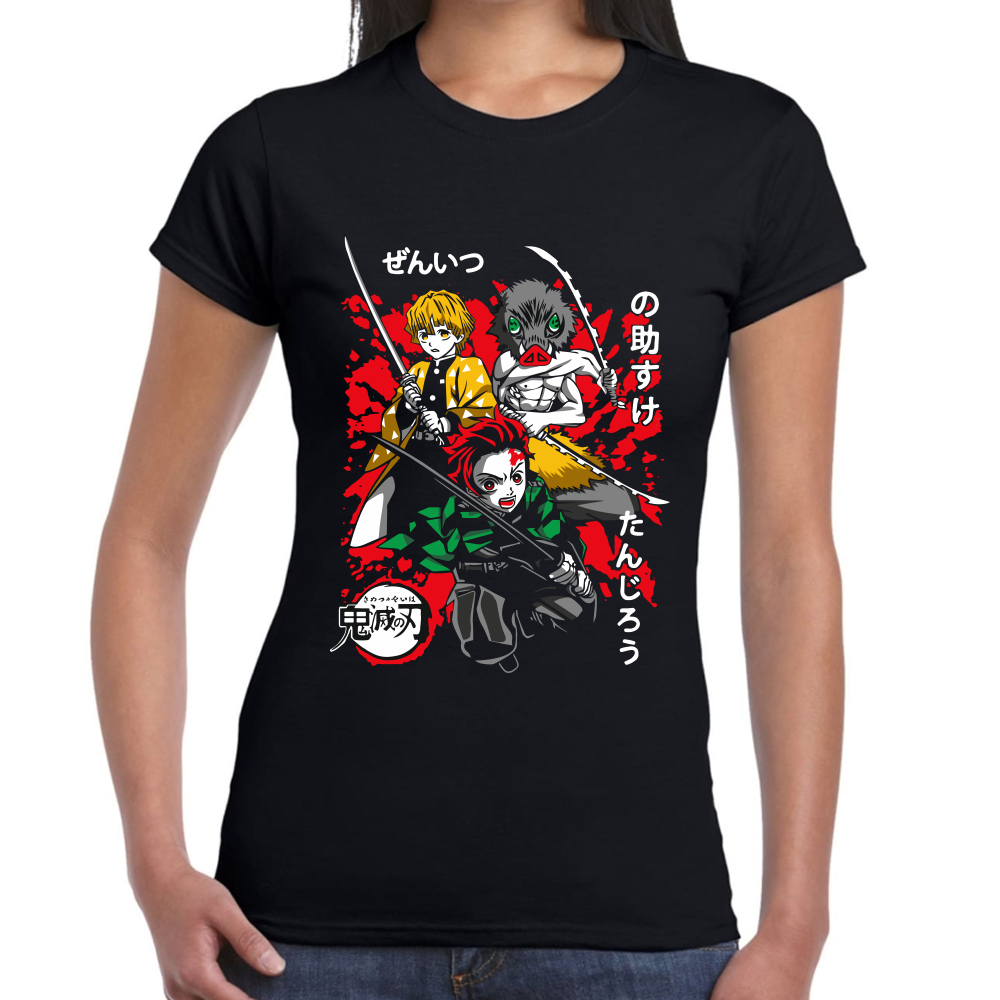 Playera Tanjiro, Inosuke & Zenitsu Demon Slayer Algodón Premium #182