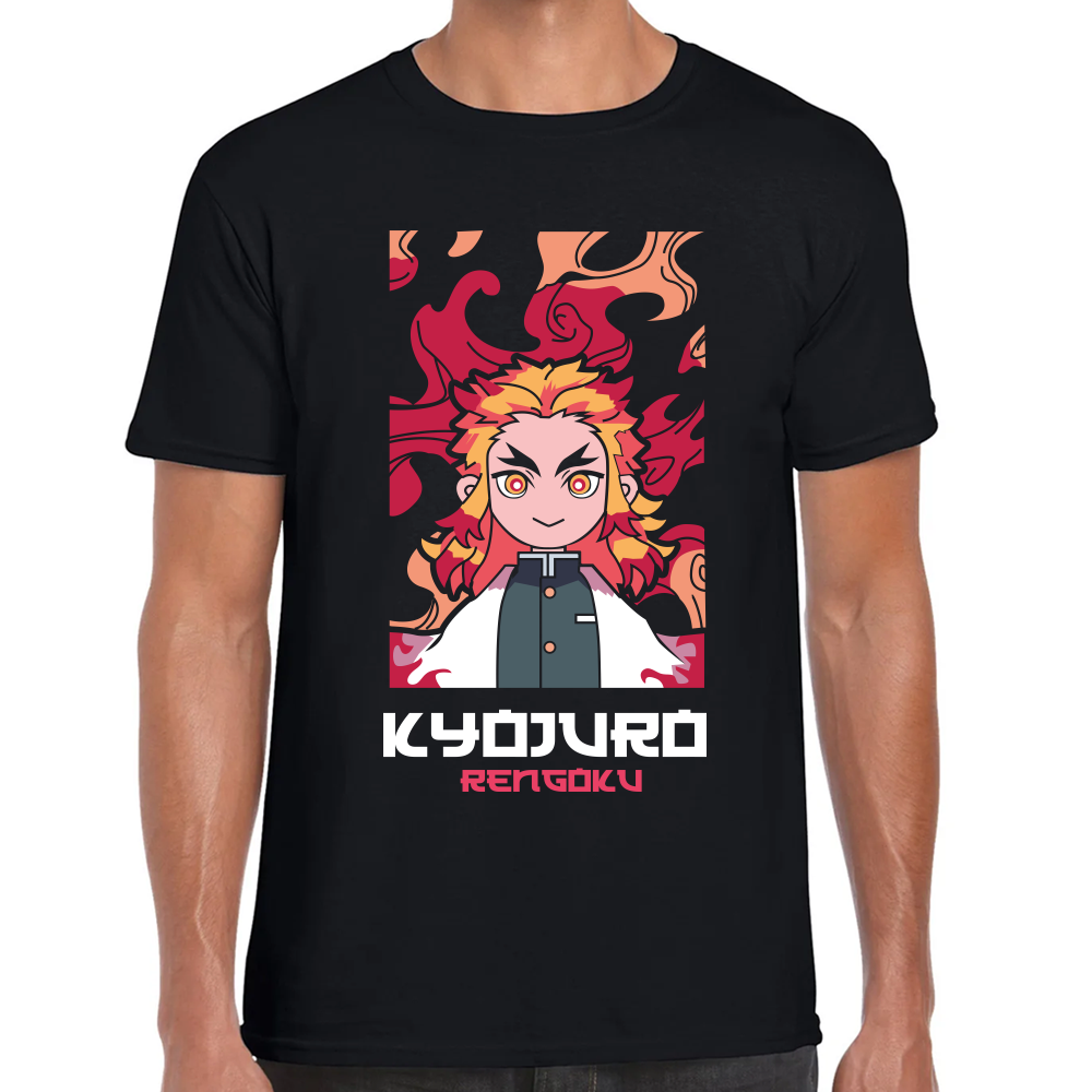 Playera Kyojuro Rengoku Demon Slayer Algodón Premium #189