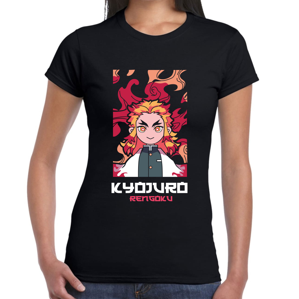 Playera Kyojuro Rengoku Demon Slayer Algodón Premium #189 Imagen secundaria del producto
