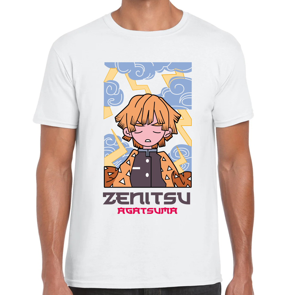 Playera Zenitsu Agatsuma Demon Slayer Blanco Premium #263 Imagen principal del producto