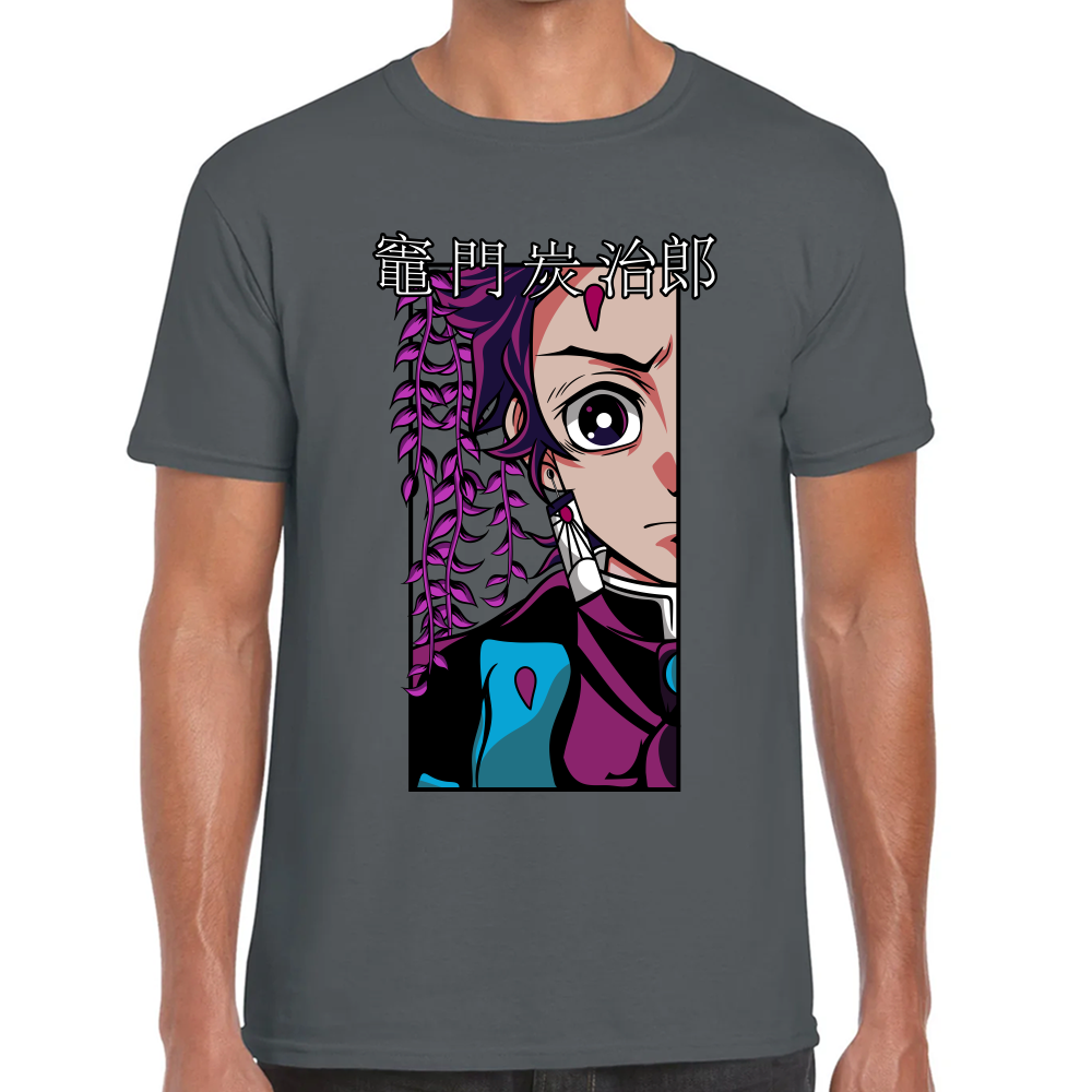 Playera Tanjiro Kamado Demon Slayer Negro Algodón Premium #264