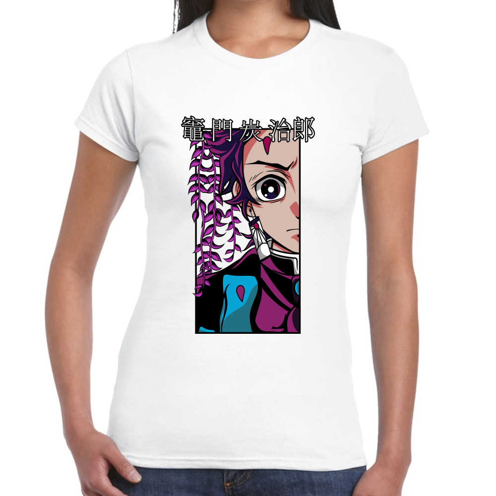 Playera Tanjiro Kamado Demon Slayer Negro Algodón Premium #264