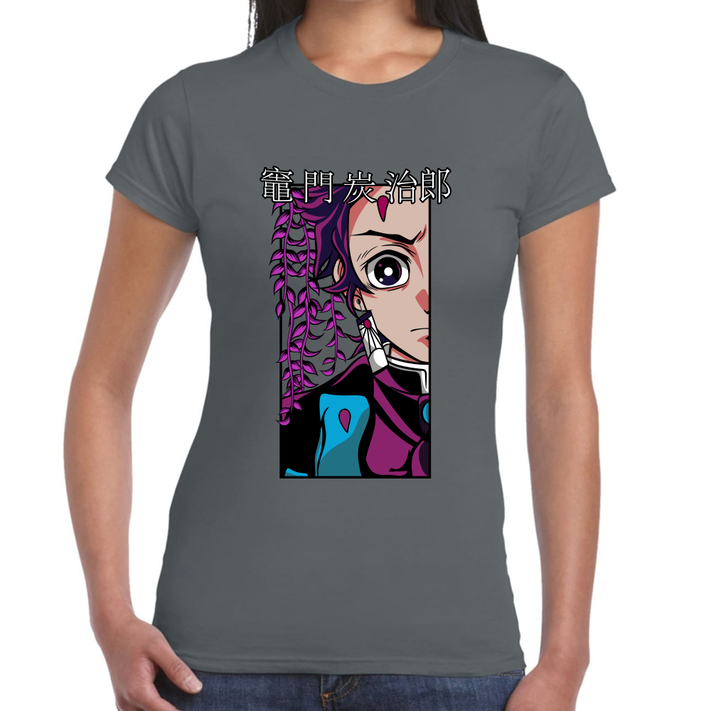 Playera Tanjiro Kamado Demon Slayer Negro Algodón Premium #264