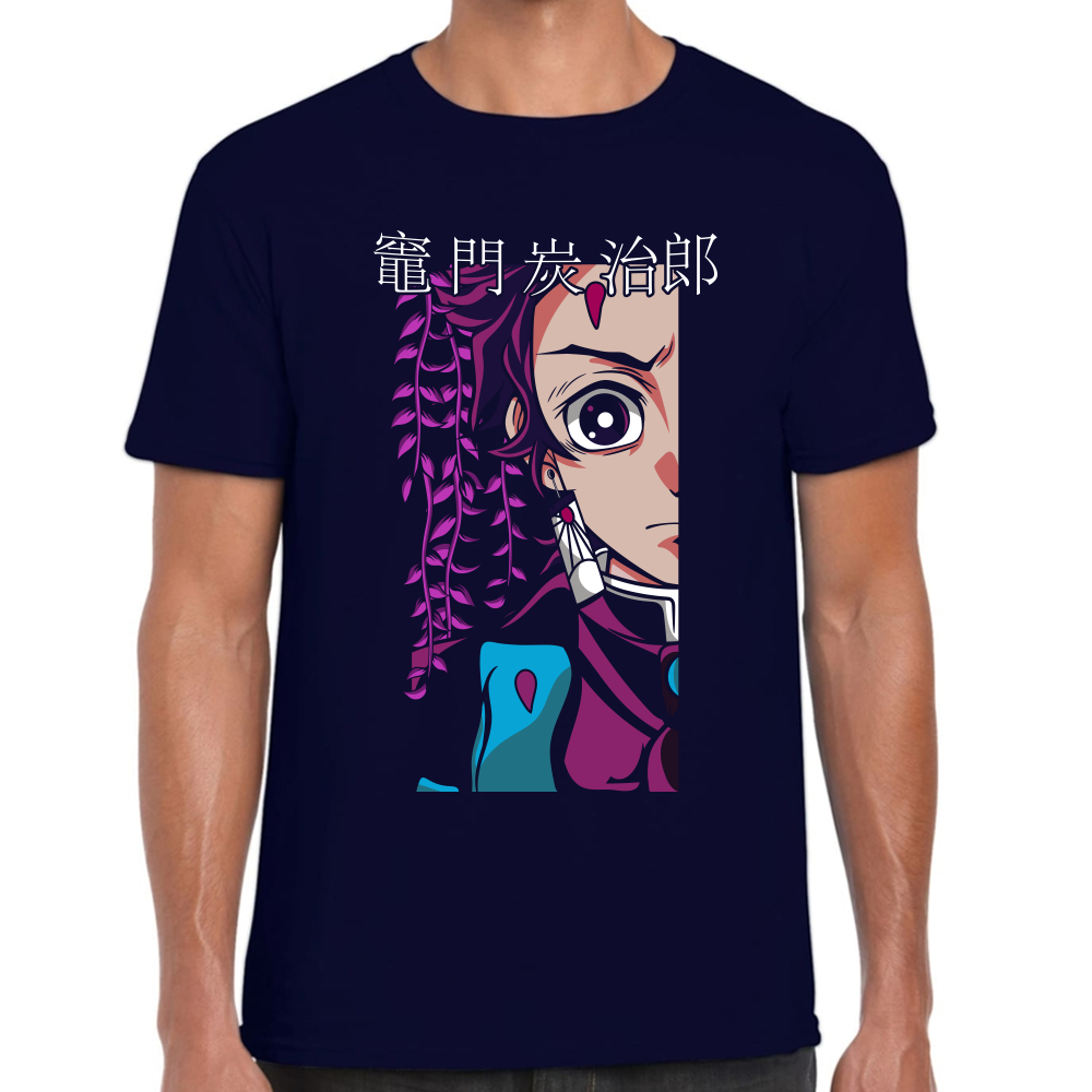 Playera Tanjiro Kamado Demon Slayer Negro Algodón Premium #264