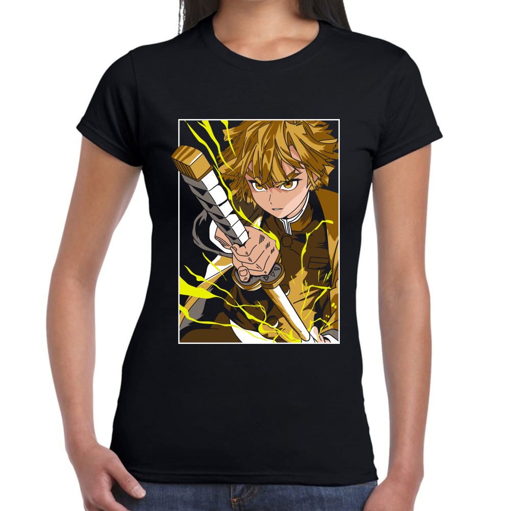 Playera Zenitsu Agatsuma Demon Slayer Algodón Premium #270 Imagen secundaria del producto