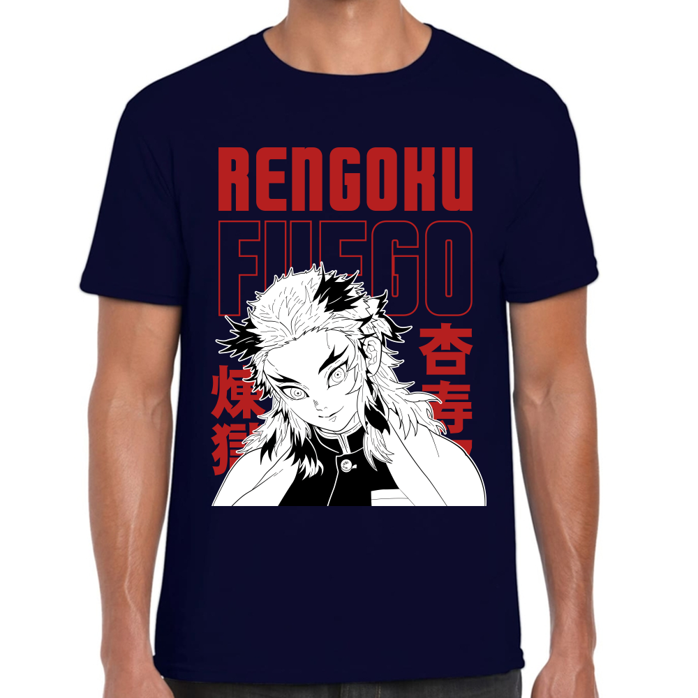 Playera Rengoku Fuego Demon Slayer Algodón Premium #275
