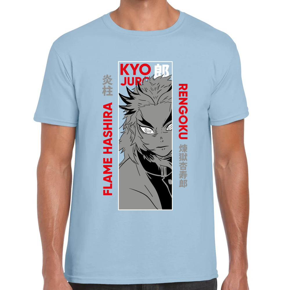 Playera Kyojuro Rengoku Demon Slayer Algodón Premium #276