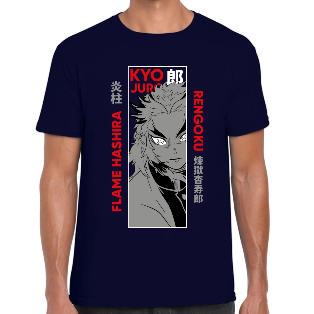 Playera Kyojuro Rengoku Demon Slayer Algodón Premium #276
