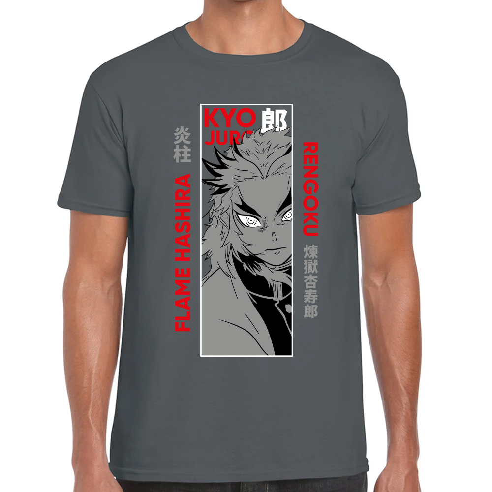 Playera Kyojuro Rengoku Demon Slayer Algodón Premium #276