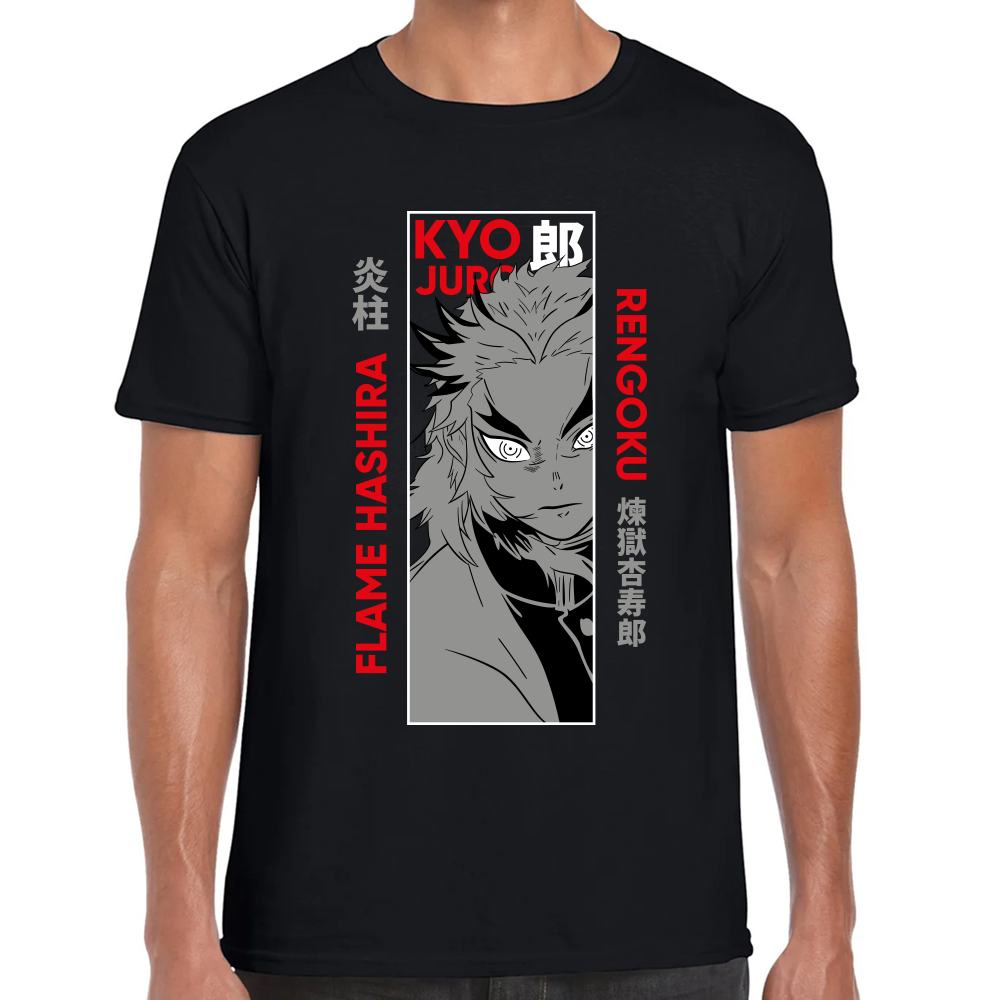 Playera Kyojuro Rengoku Demon Slayer Algodón Premium #276