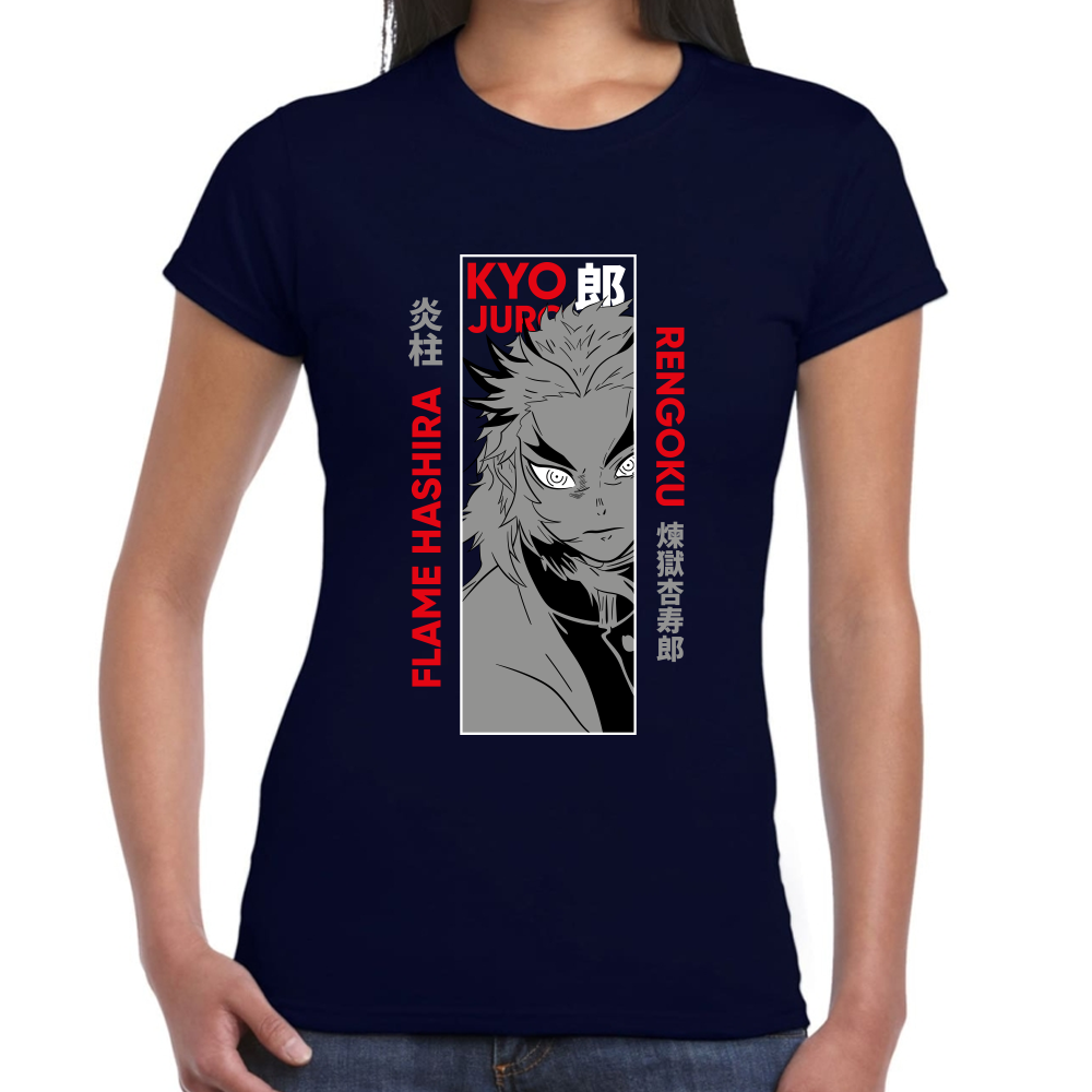 Playera Kyojuro Rengoku Demon Slayer Algodón Premium #276