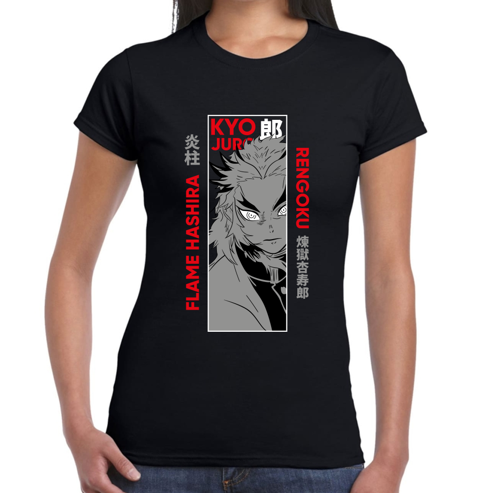 Playera Kyojuro Rengoku Demon Slayer Algodón Premium #276