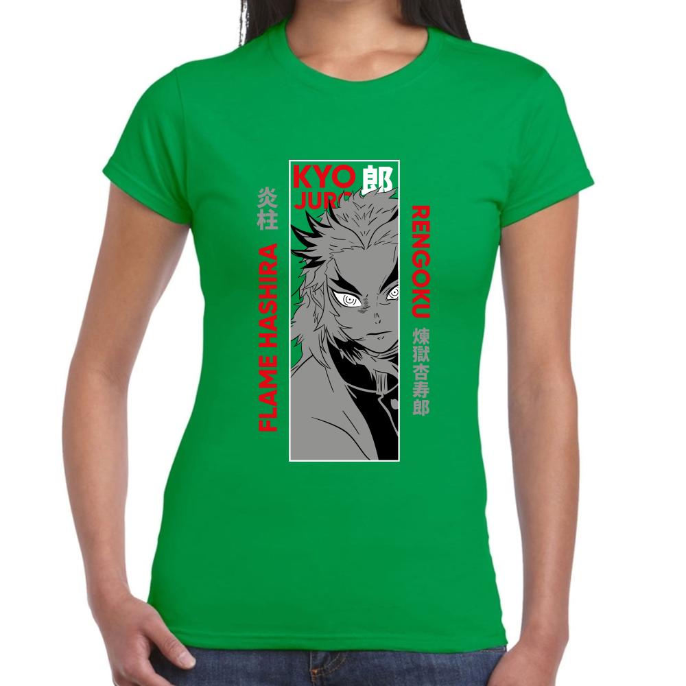 Playera Kyojuro Rengoku Demon Slayer Algodón Premium #276