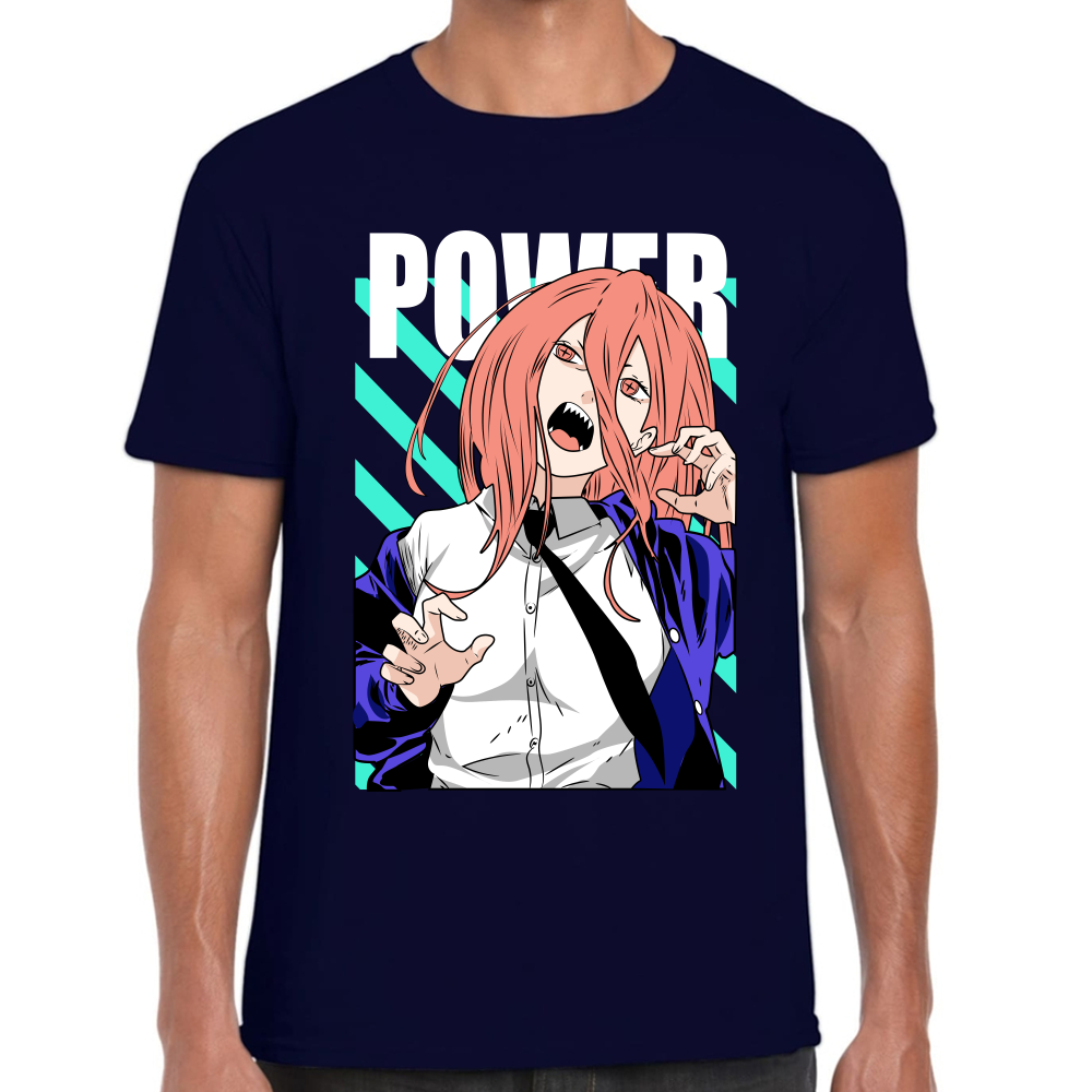 Playera Power Chainsaw Man Marino Algodón  Premium #400