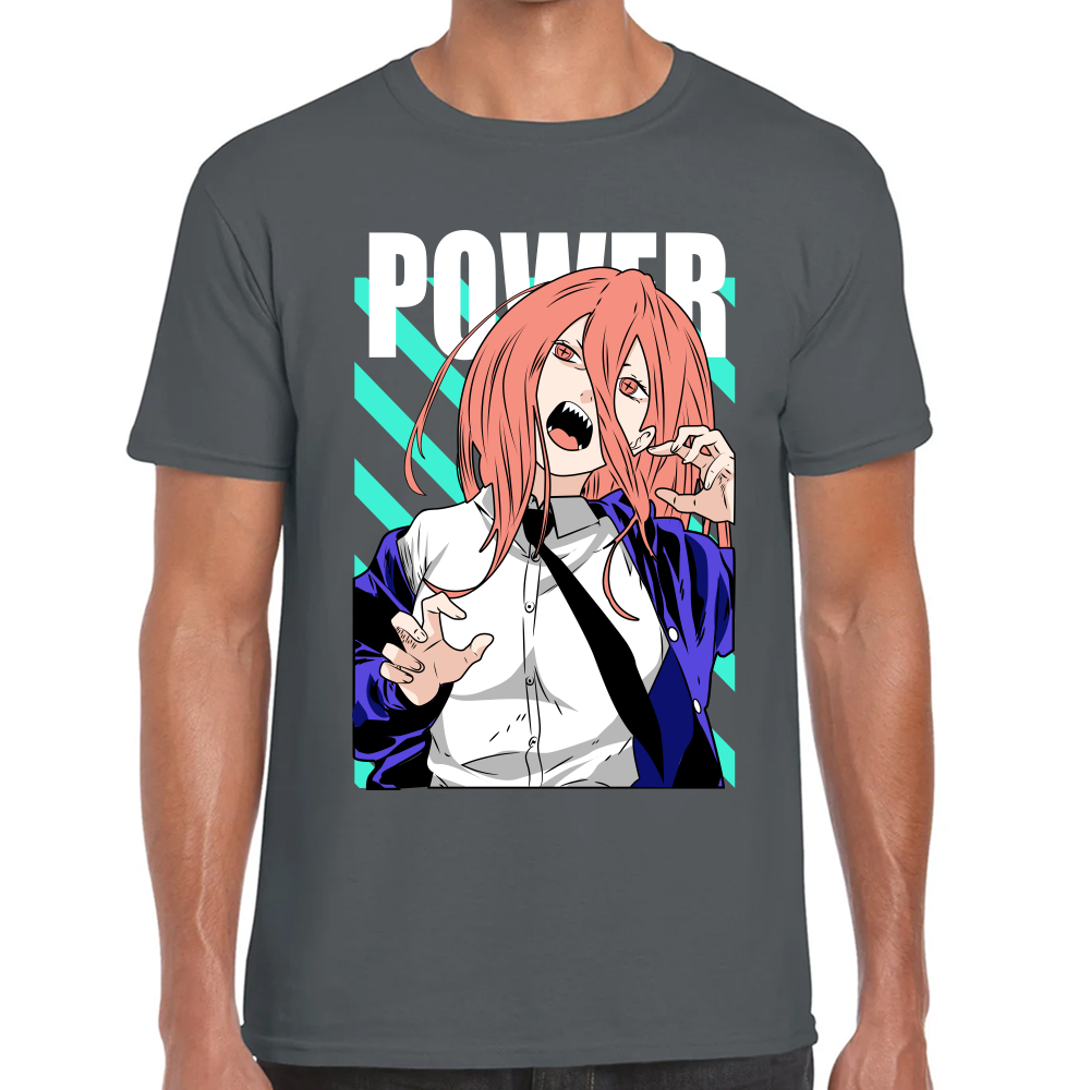 Playera Power Chainsaw Man Marino Algodón  Premium #400