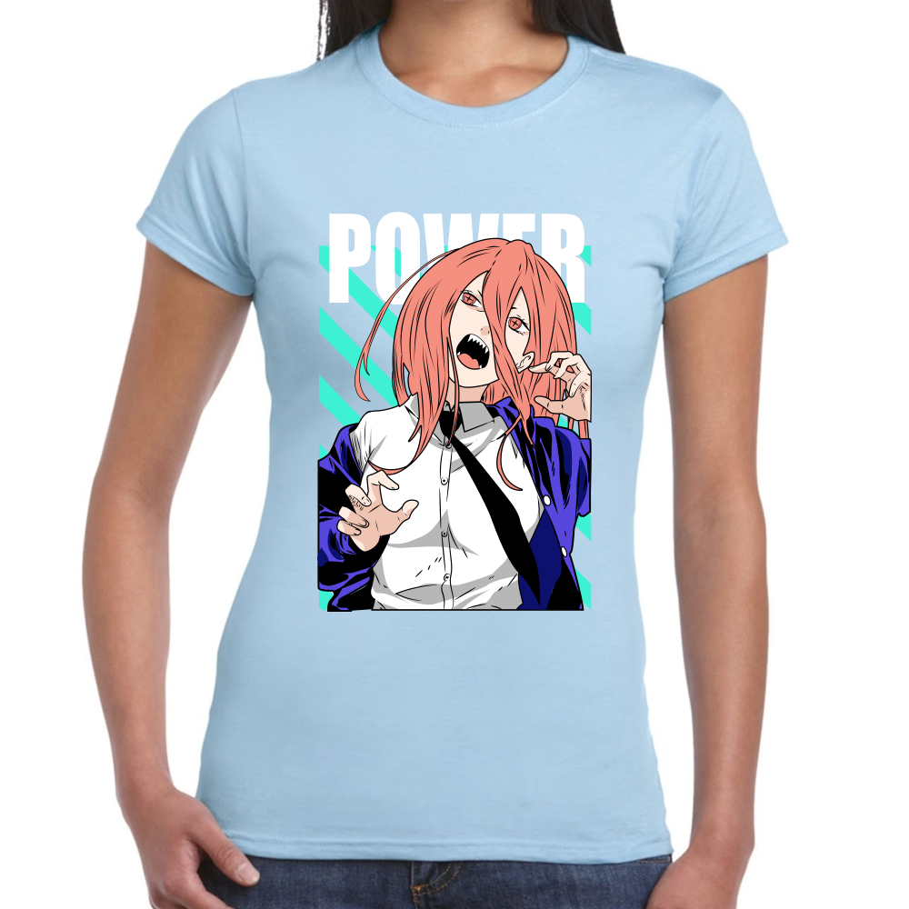 Playera Power Chainsaw Man Marino Algodón  Premium #400