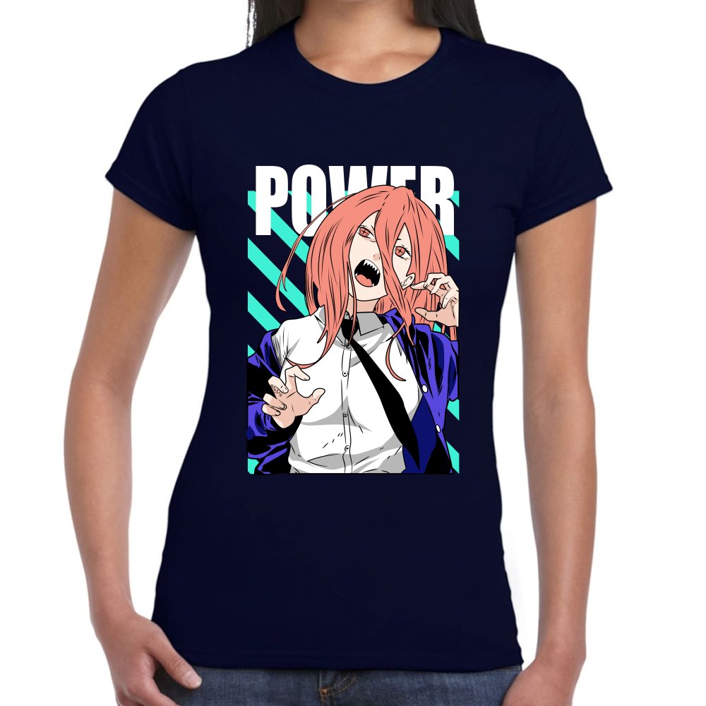 Playera Power Chainsaw Man Marino Algodón  Premium #400 Imagen secundaria del producto