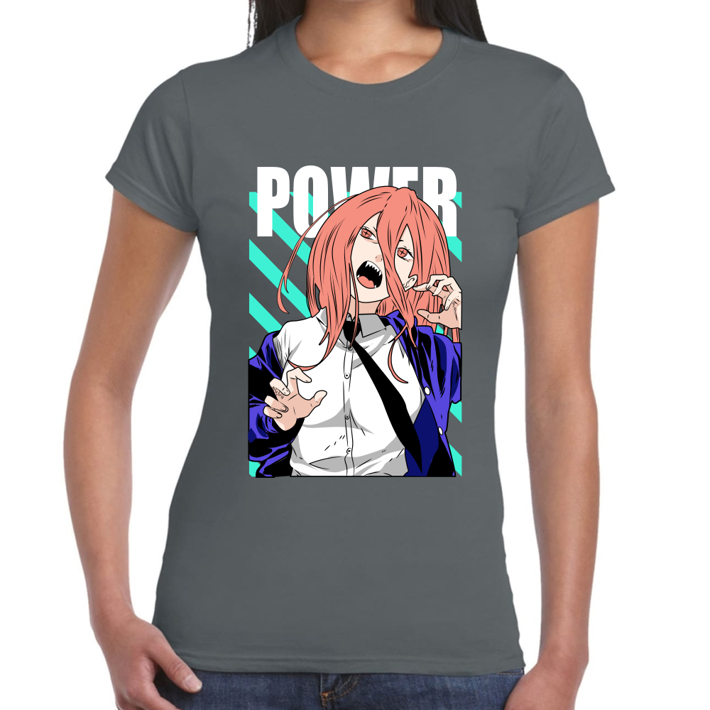 Playera Power Chainsaw Man Marino Algodón  Premium #400
