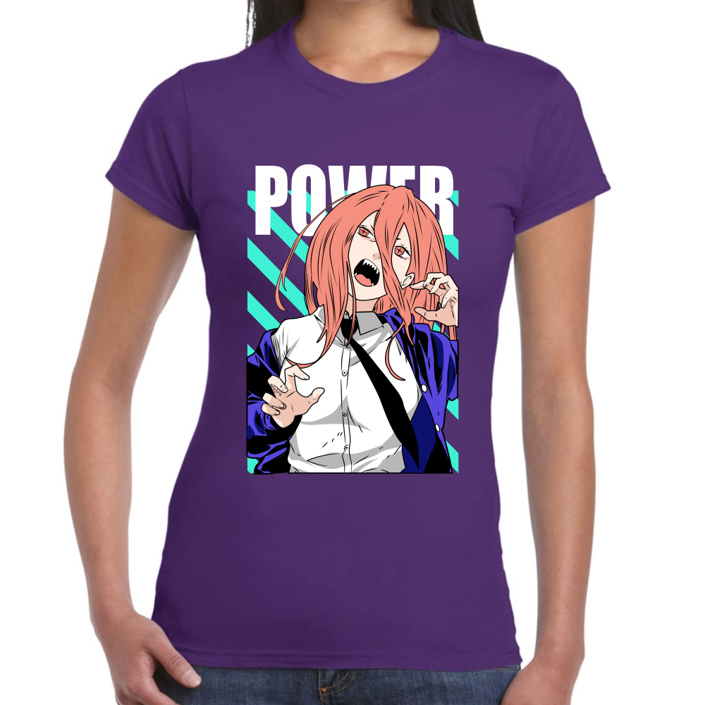Playera Power Chainsaw Man Marino Algodón  Premium #400