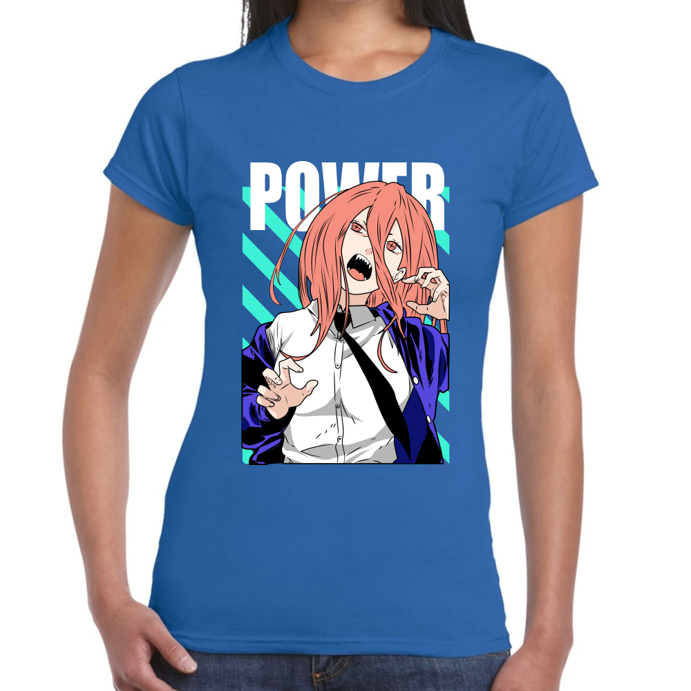 Playera Power Chainsaw Man Marino Algodón  Premium #400