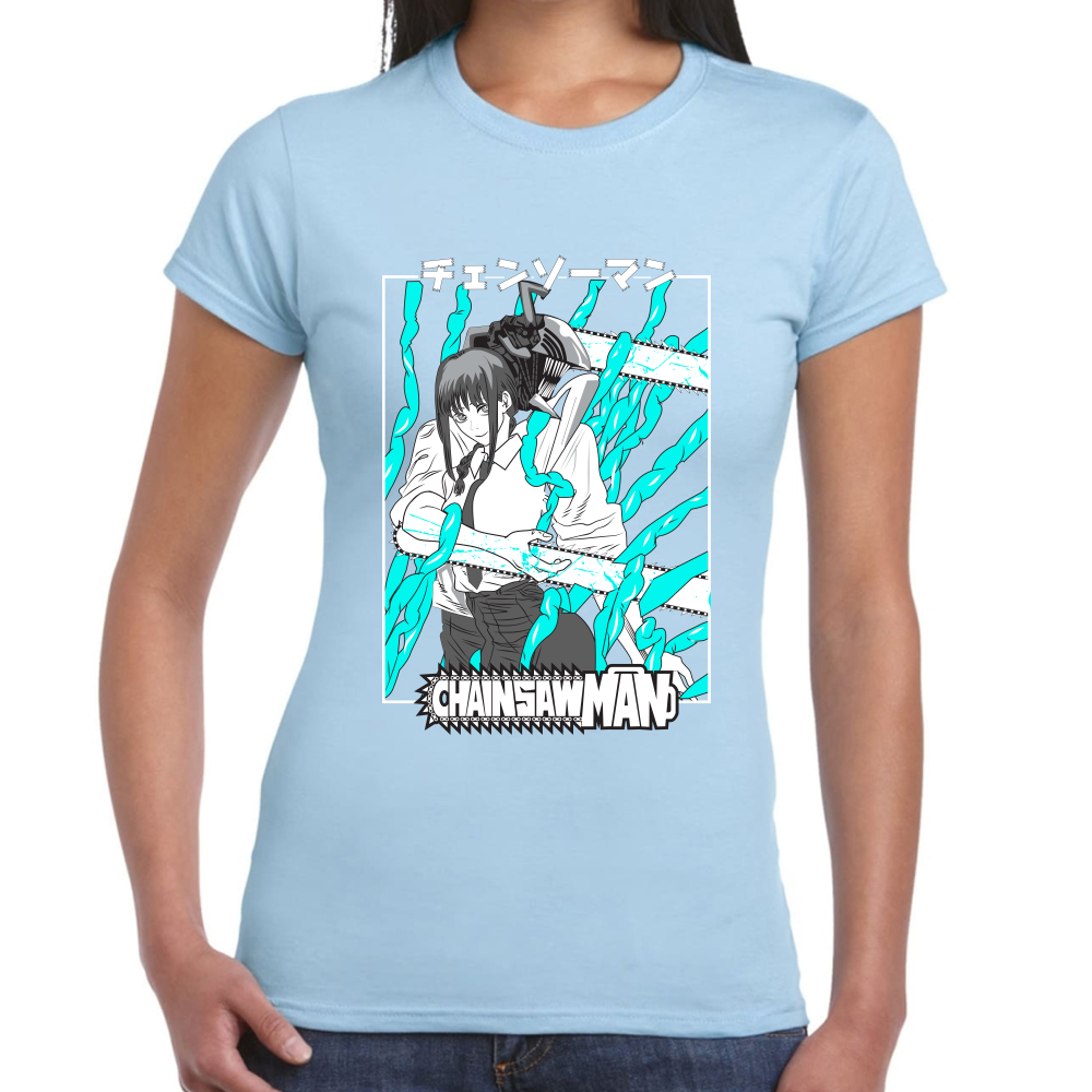 Playera Makima y Denji Chainsaw Man Algodón Premium #409