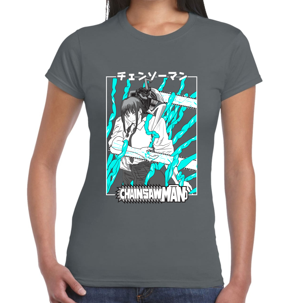 Playera Makima y Denji Chainsaw Man Algodón Premium #409