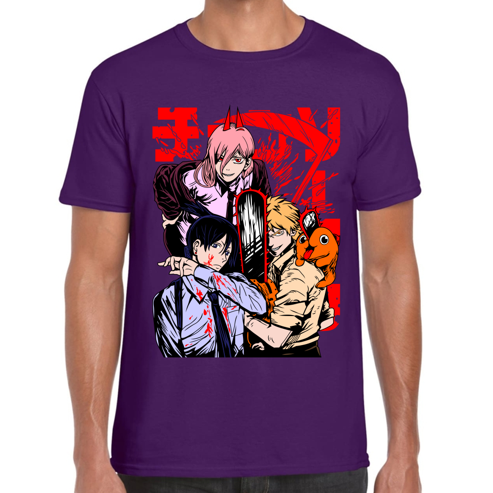 Playera Devil Hunters Chainsaw Man Negro Algodón Premium #501