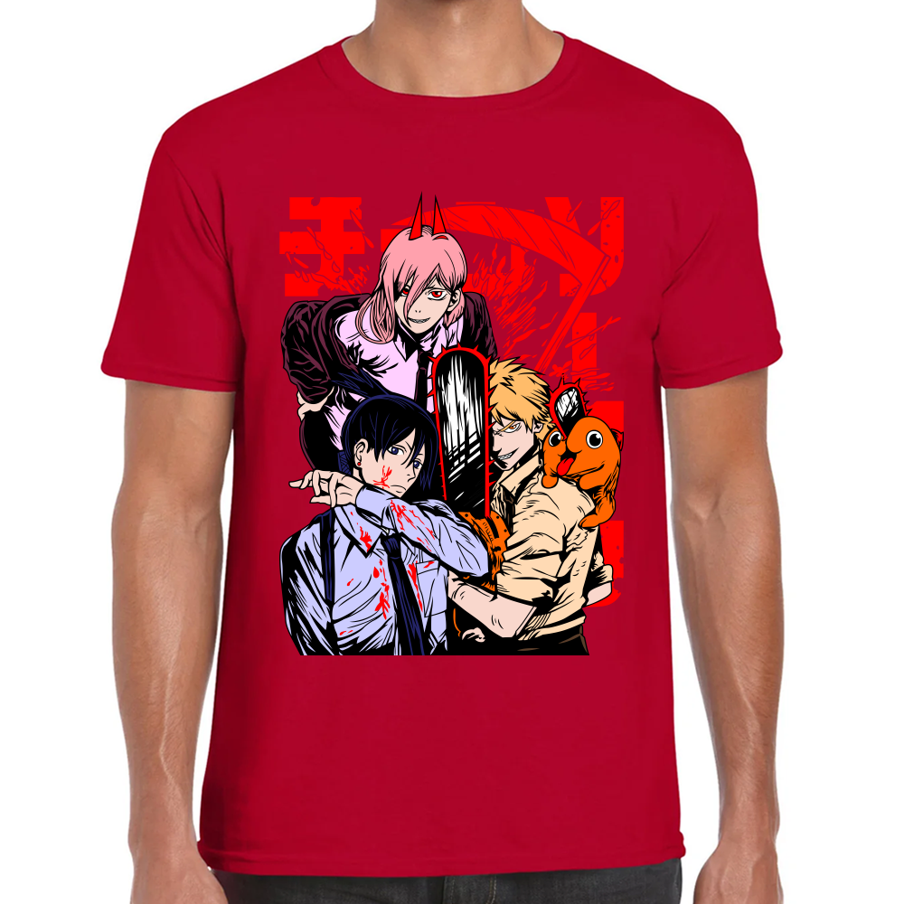 Playera Devil Hunters Chainsaw Man Negro Algodón Premium #501