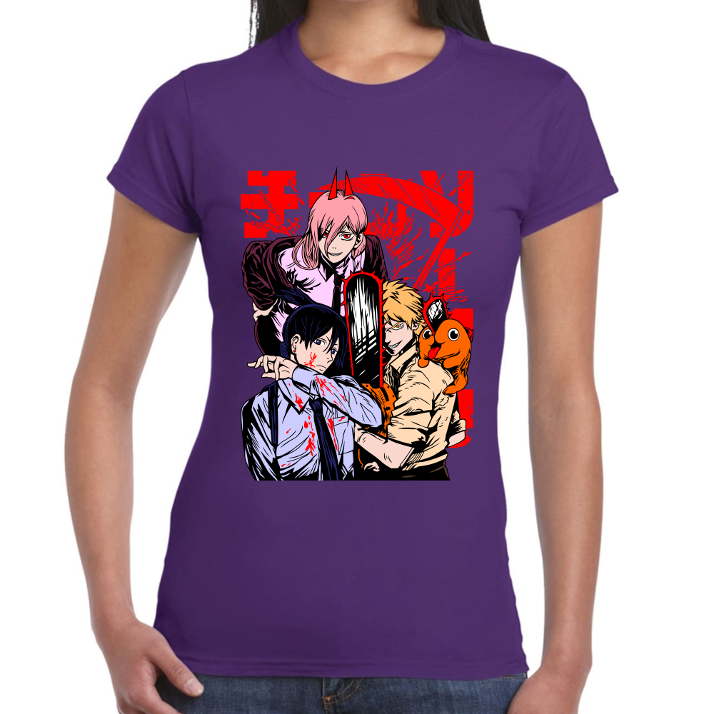 Playera Devil Hunters Chainsaw Man Negro Algodón Premium #501