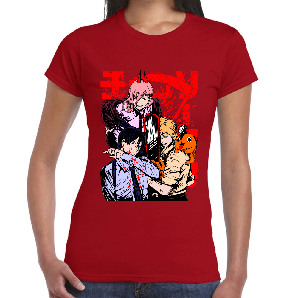 Playera Devil Hunters Chainsaw Man Negro Algodón Premium #501