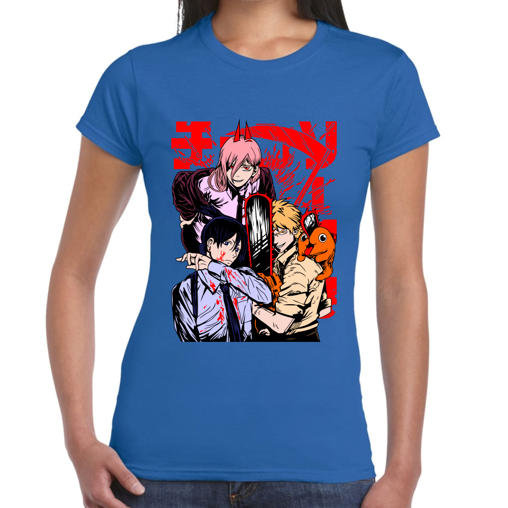 Playera Devil Hunters Chainsaw Man Negro Algodón Premium #501