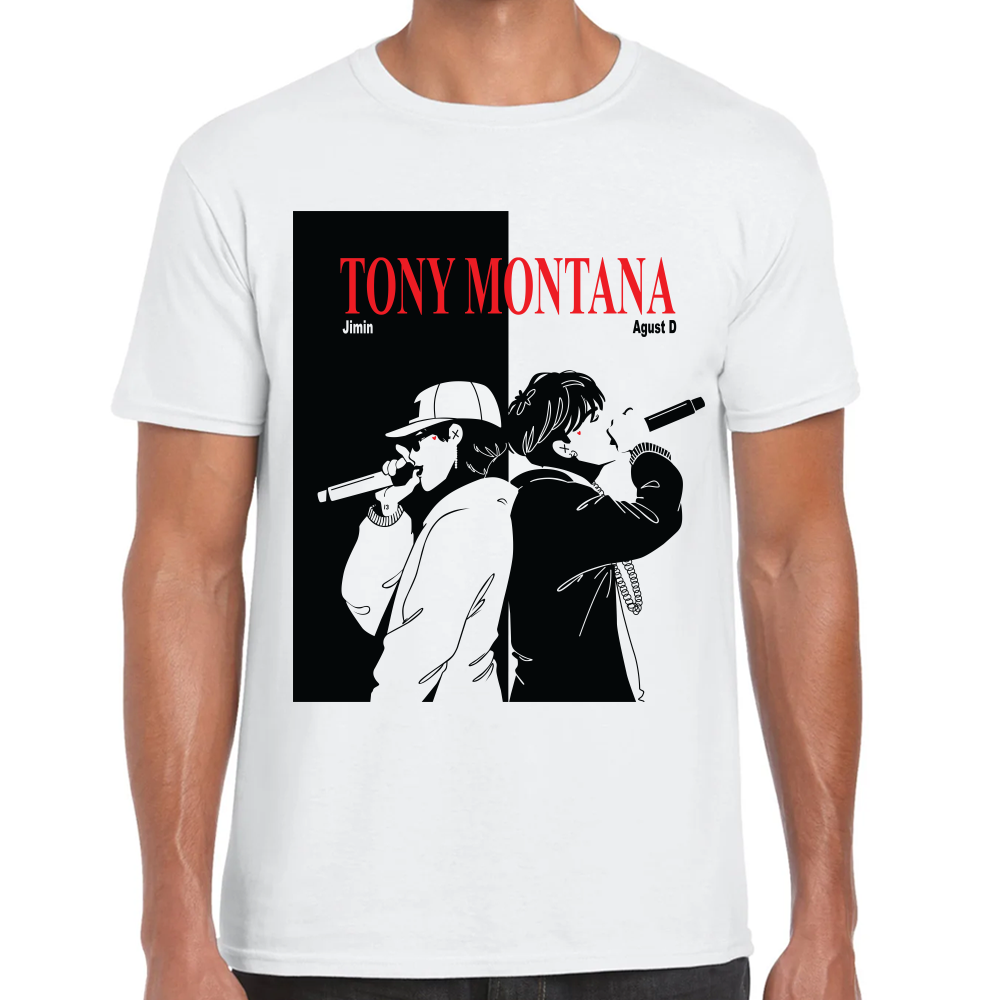 Playera Agust D y Jimin BTS Tony Montana Algodón Premium #631