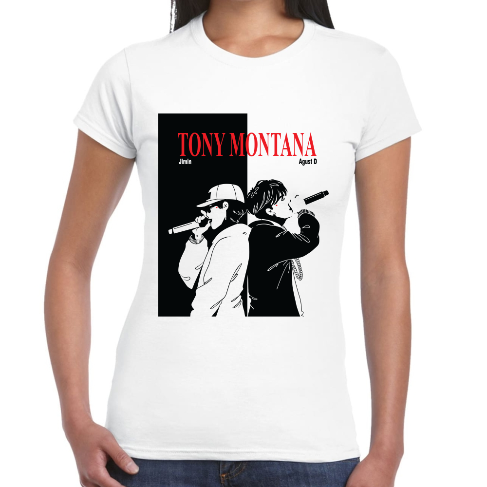 Playera Agust D y Jimin BTS Tony Montana Algodón Premium #631