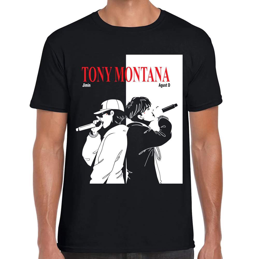Playera Agust D y Jimin BTS Tony Montana Algodón Premium #631
