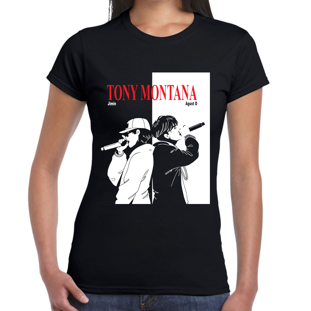Playera Agust D y Jimin BTS Tony Montana Algodón Premium #631