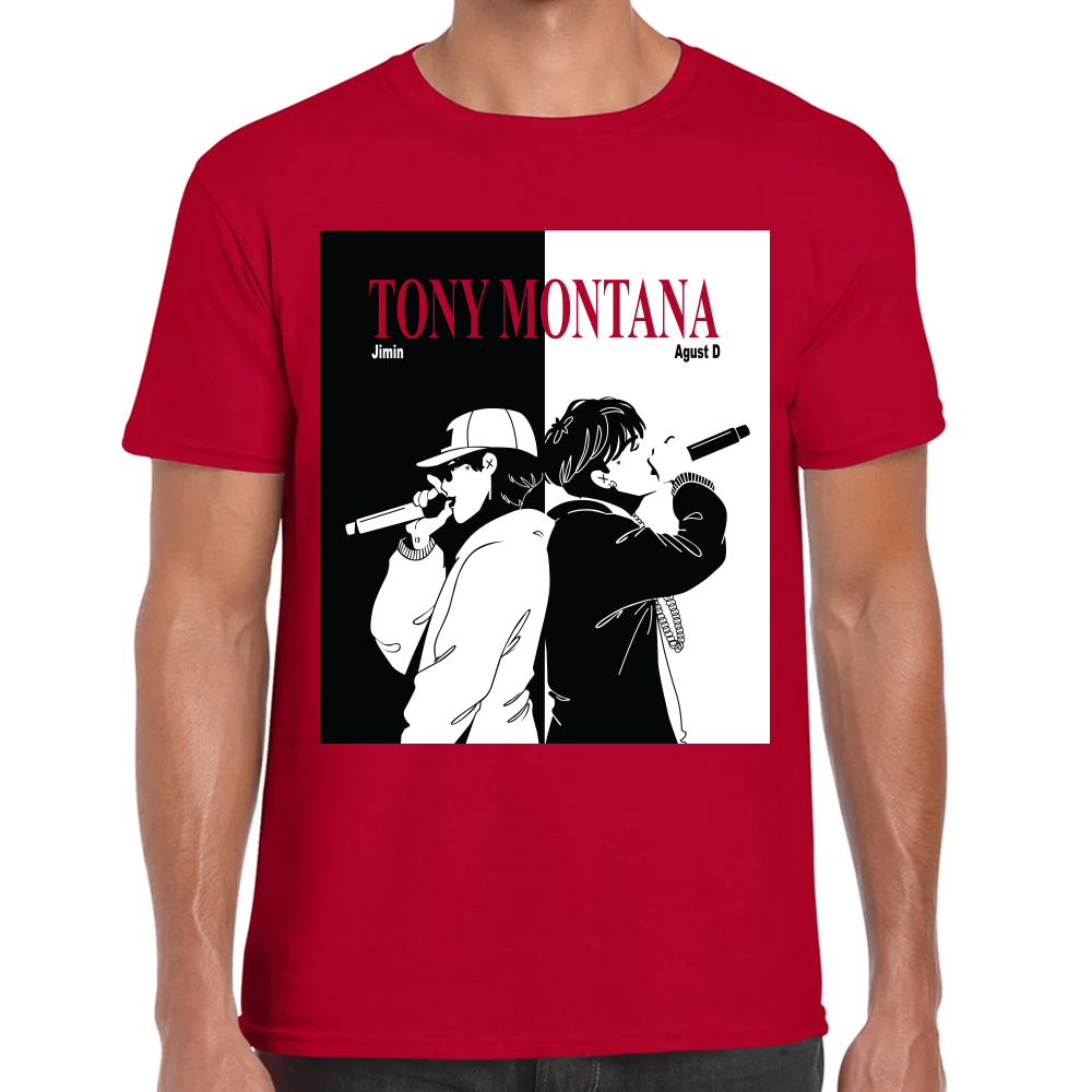 Playera Agust D y Jimin BTS Tony Montana Algodón Premium #631