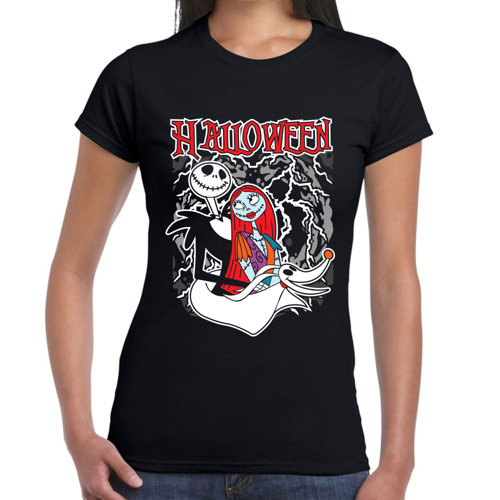 Playera Jack Skellington y Sally El Extraño Mundo de Jack Algodón Premium #632 Imagen secundaria del producto