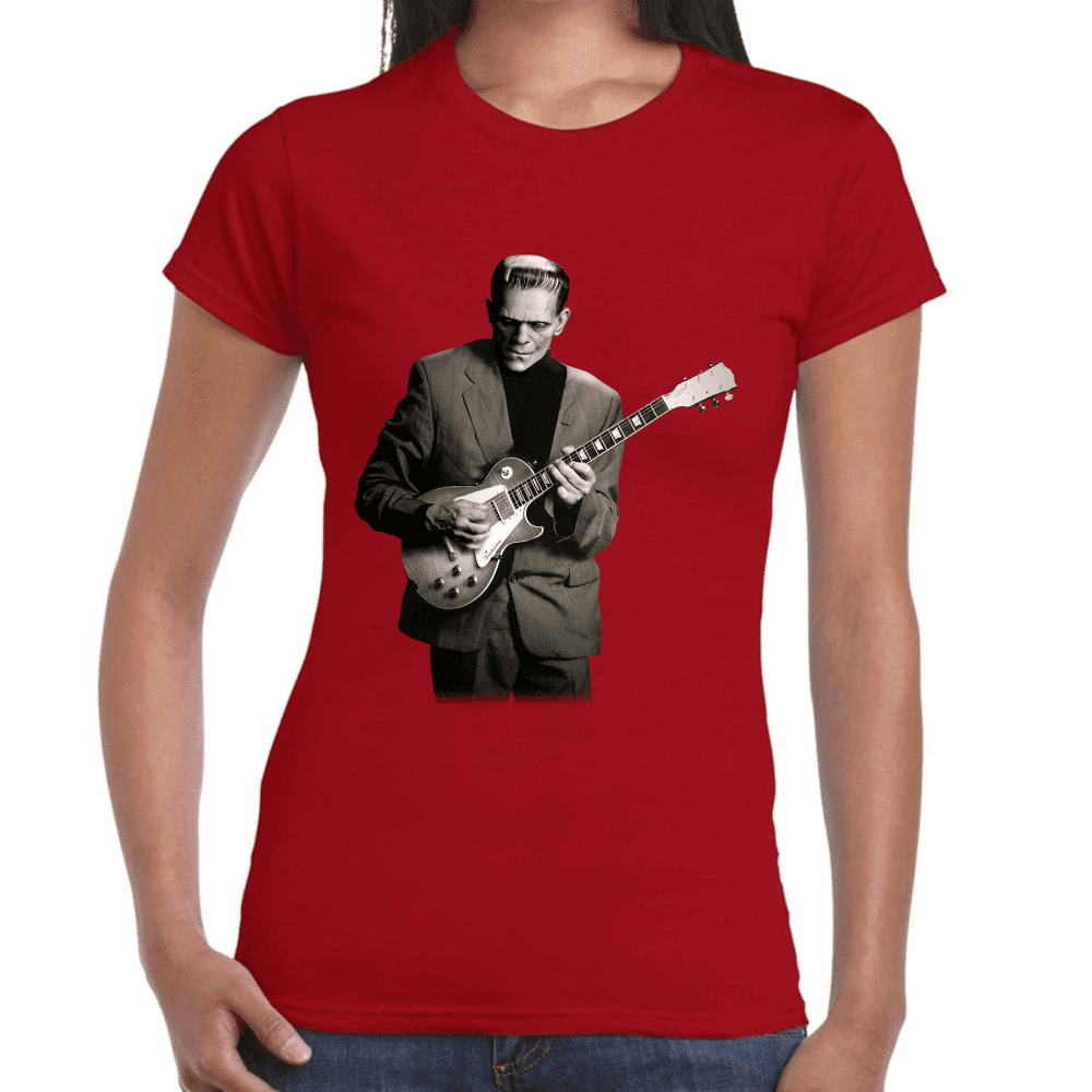 Playera Frankenstein Tocando La Guitarra Algodón Premium #665