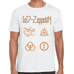 Playera Led Zeppelin Gold Symbols Algodón Premium #676